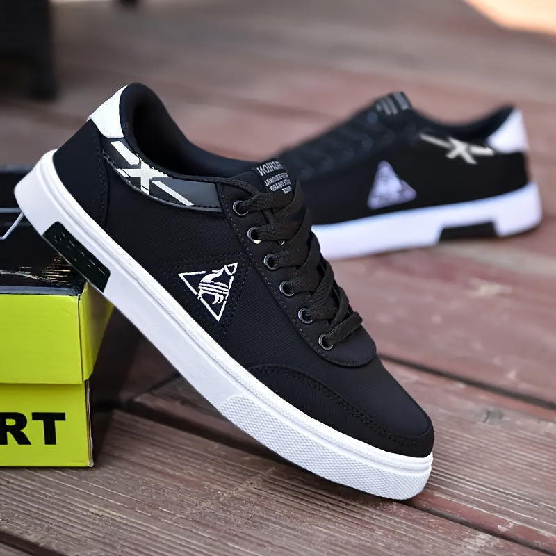 Men's Canvas Skate Shoes - Comfortable, Breathable & Non-Slip for Outdoor Activities | Classic Style with Striped/Solid Patterns