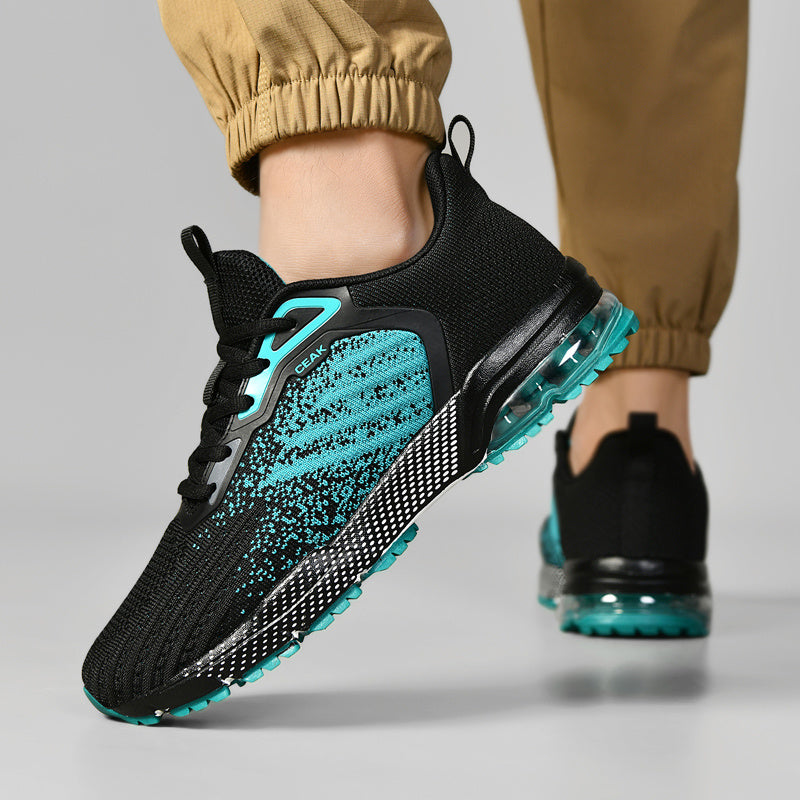 New Hot-Selling Men's Knitted Fabric Upper Sneakers Casual Men's Shoes Air Cushion Shoes - ayq
