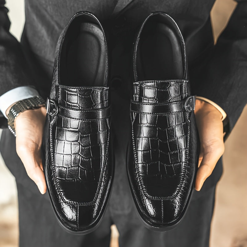 Men's Casual Business Lace-Up Shoes All-Season PU Leather