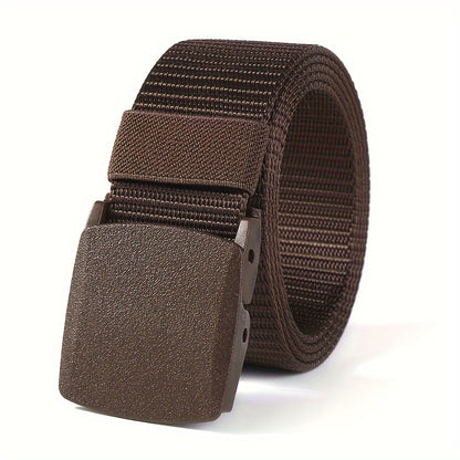 Nylon Belt with Smooth Buckle - Hypoallergenic, Casual Style for Men & Women, Perfect for Jeans & Outdoor Wear