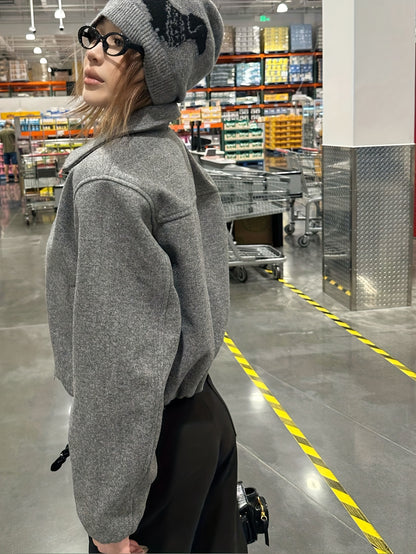 OUTTA BOX Աշուն/Ձմեռ առօրյա նորաձև էլեգանտ թվիդե թռիչքային բաճկոն կանացի երկար թևքերով վերարկու