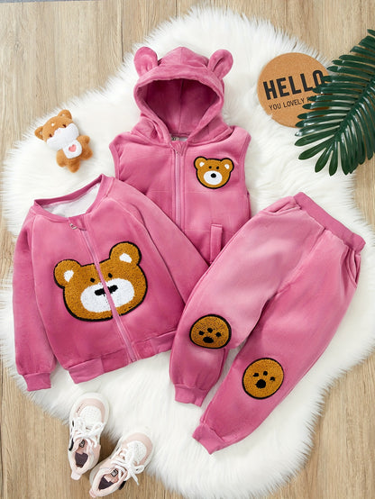 Three-Piece Autumn and Winter Children'S Clothing Baby Girls Set, for Outdoor