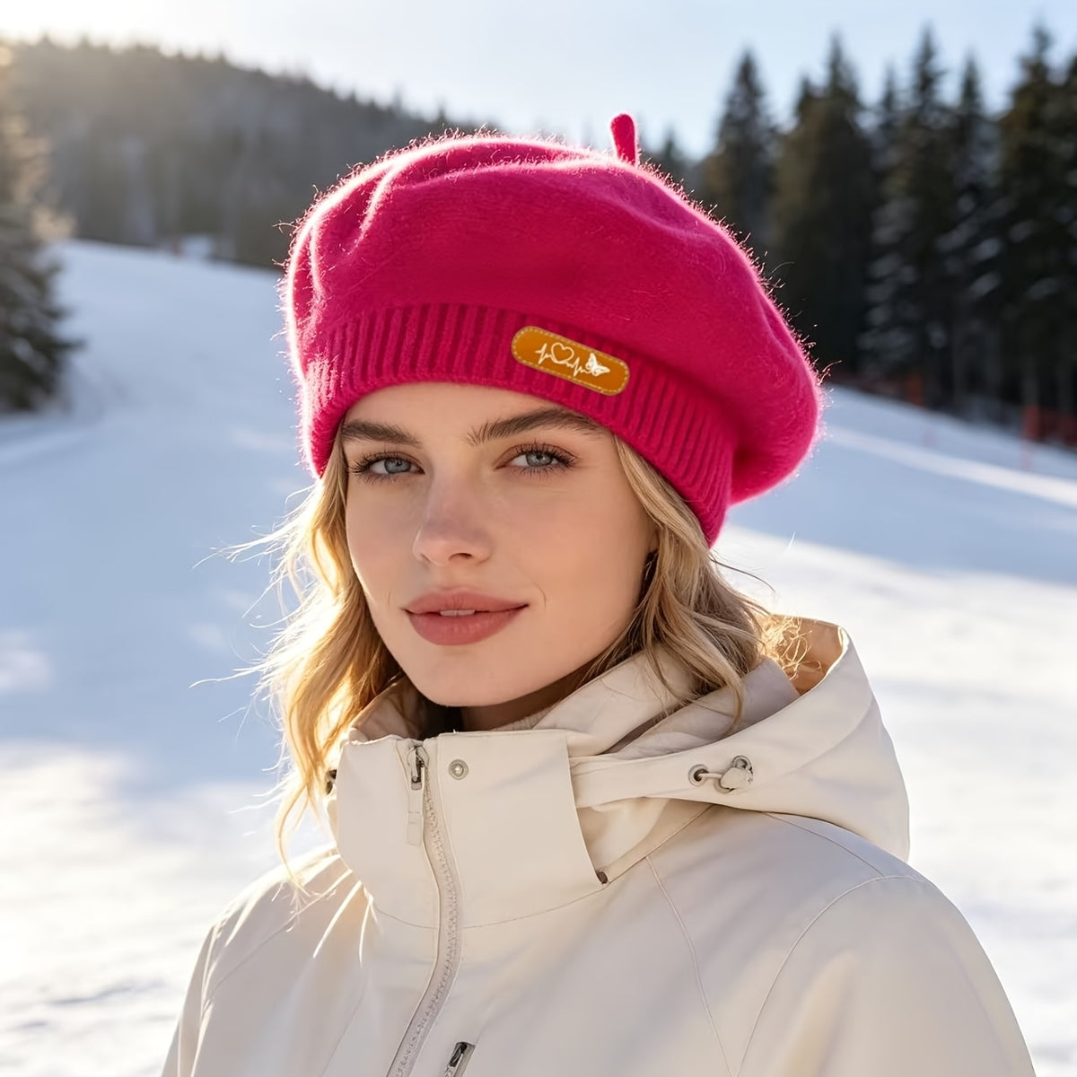 Women's Vintage British Style Polyester Beret for Autumn Winter