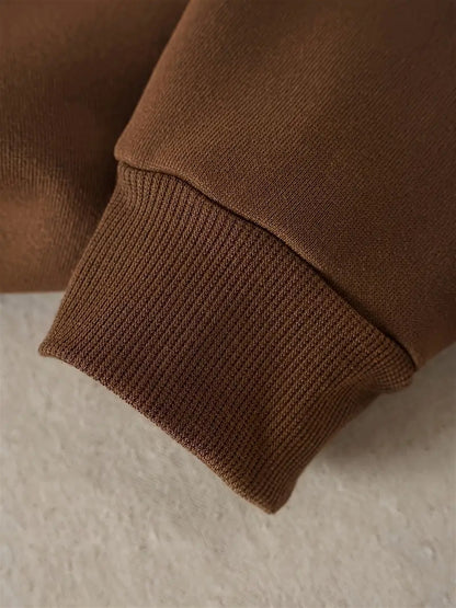 Women's Fleece-Lined Round Neck Pullover Sweatshirt - "JESUS" Christmas Print, Comfortable Loose Fit for All Seasons, Festive Holiday Design Casual Top