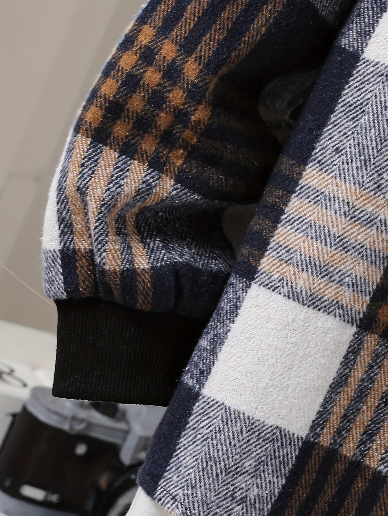 Boys' Fleece Plaid Hooded Long Pants Set, Perfect for Outdoor