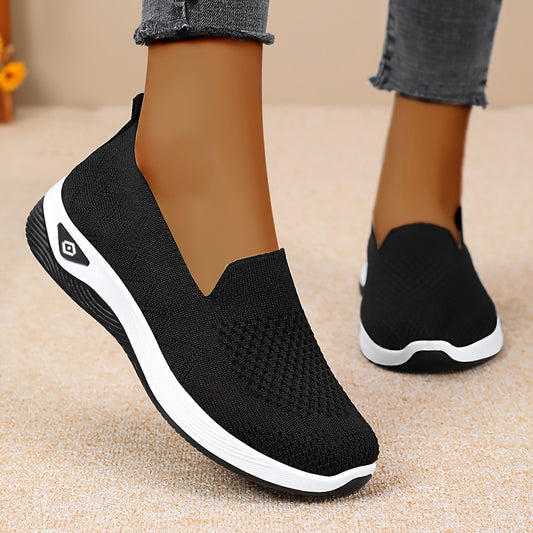 Women'S Breathable Slip-On Sneakers - Lightweight, Comfortable Walking Shoes with Rubber Sole and Fabric Insole, All-Season Use, Hand Washable, Casual Style, Allseason Sneakers|Casual Slipon Shoes|Breathable Fabric
