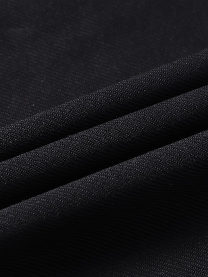 Men's Tapered Polyester Pants with Pockets and Zipper