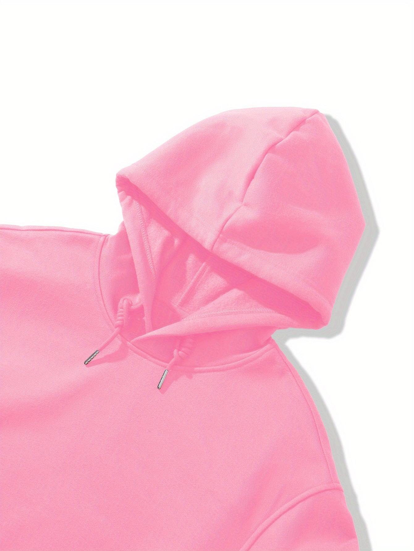 Women'S Pink "Happy New Year 51.46meter Print Hoodie - Cozy Casual Pullover with Golden Glittery Lettering, Long Sleeves, and Drawstring Hood, Perfect for Winter Celebrations, Winter Hoodie | Festive Print Hoodie | Stretchy F