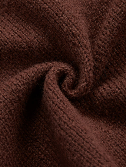 Men's Slim-Fit Cable Knit Sweater - Winter Warm Pullover with Geometric Corduroy Clasp (Adjustable Rope), Round Neck Long Sleeve Casual Sweating for Fall/Winter Layering - Hand Washable Knitwear for Smart-Casual Outfits (Not