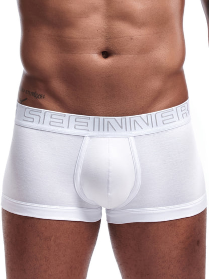 Men's Cotton Boxer Briefs 4-Pack - Breathable, Moisture-Wicking Fit