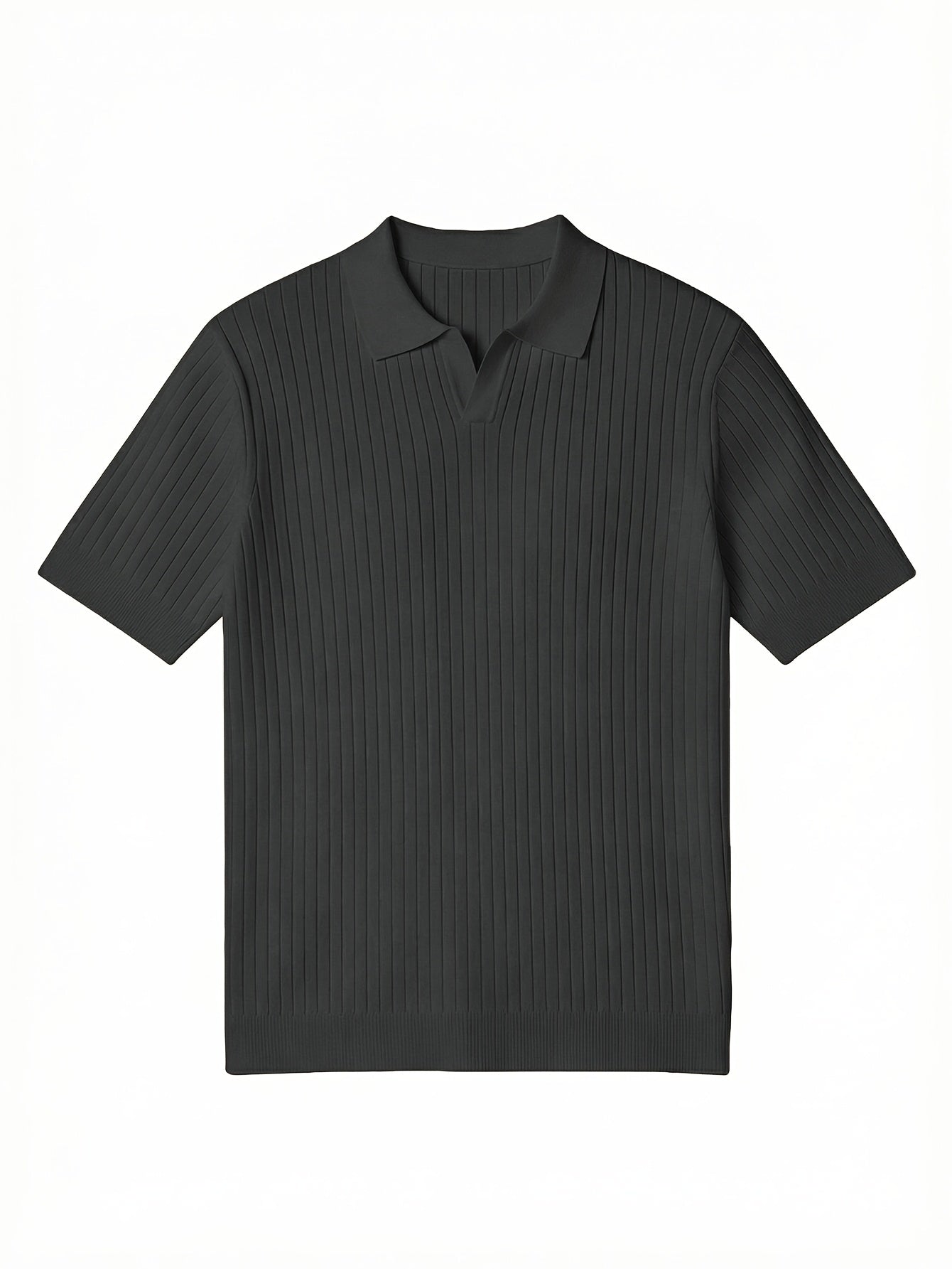 Men'S Summer Short Sleeve Polo Knit Shirt | Casual Solid Color Pullover, Suitable For Daily Wear, Outdoor Activities, And Street Style - ayq