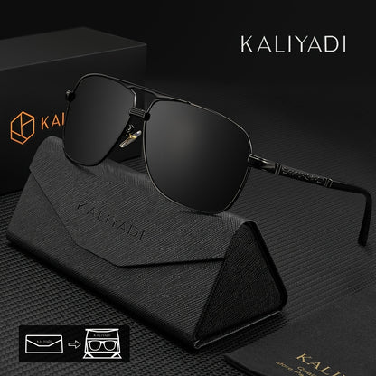 Men's Classic Polarized Sunglasses with Case - Casual Metal Frame