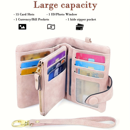 Wallet - Compact Short Design with Solid Color Finish, Stylish Coin Purse, Secure Flap Snap Closure, Ultra-Portable and Lightweight - Perfect for Womens Casual Daily Use