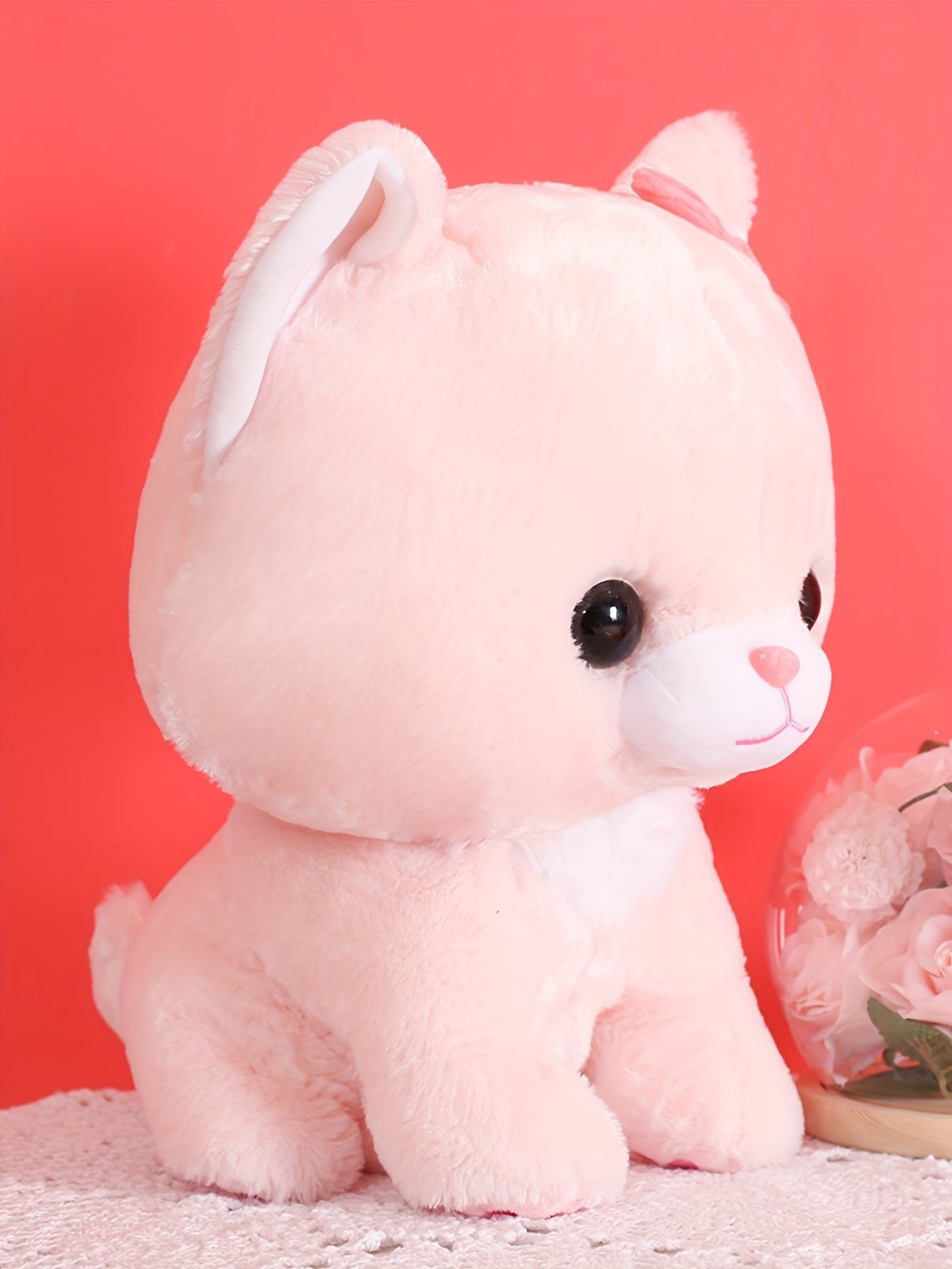 An adorable sitting New Year's cake cat plush toy doll, creative soft and cute cat pillow cat doll birthday creative gift home decoration