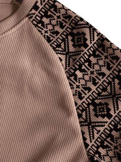 Տղամարդու երկարաթև մարզաշապիկ՝ խիտ վաֆլի տրիկոտաժից, աշնանային, իդեալական է առօրյա հագուստի համար