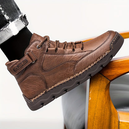 Men's Casual Mid-Top Lace-Up Rubber Sole Sports Shoes