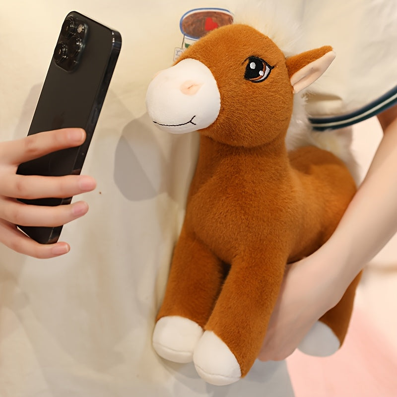 Simulation Horse Plush Toys 20cm/7.87" Soft Stuffed Plush Animal Toy Education Prop Toys for Students Home Room Sofa Decorations