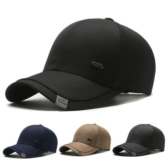Fashion Classic Outdoor Sports Baseball Cap, Windproof Sun Protection Hat for Hiking, Fishing, Business Casual Travel - All-Season Polyester with Buckle Closure, Hand Wash Only