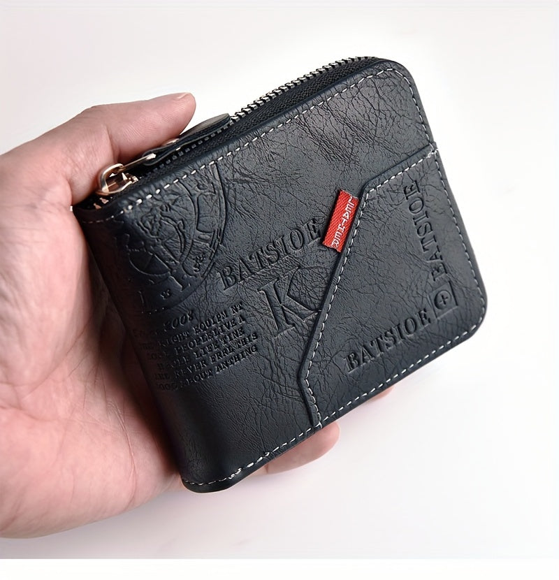1pc Men's Business Wallet, Retro Letter Embossed Credit Card Holder, Gift For Men