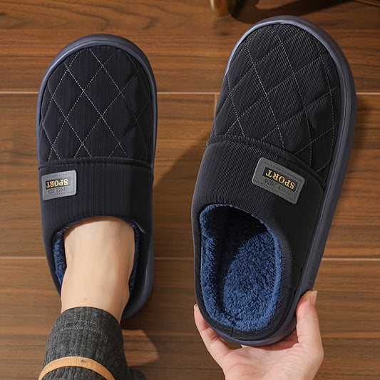 Men's Winter Oversized Slippers with Plush Lining & EVA Sole - ayq