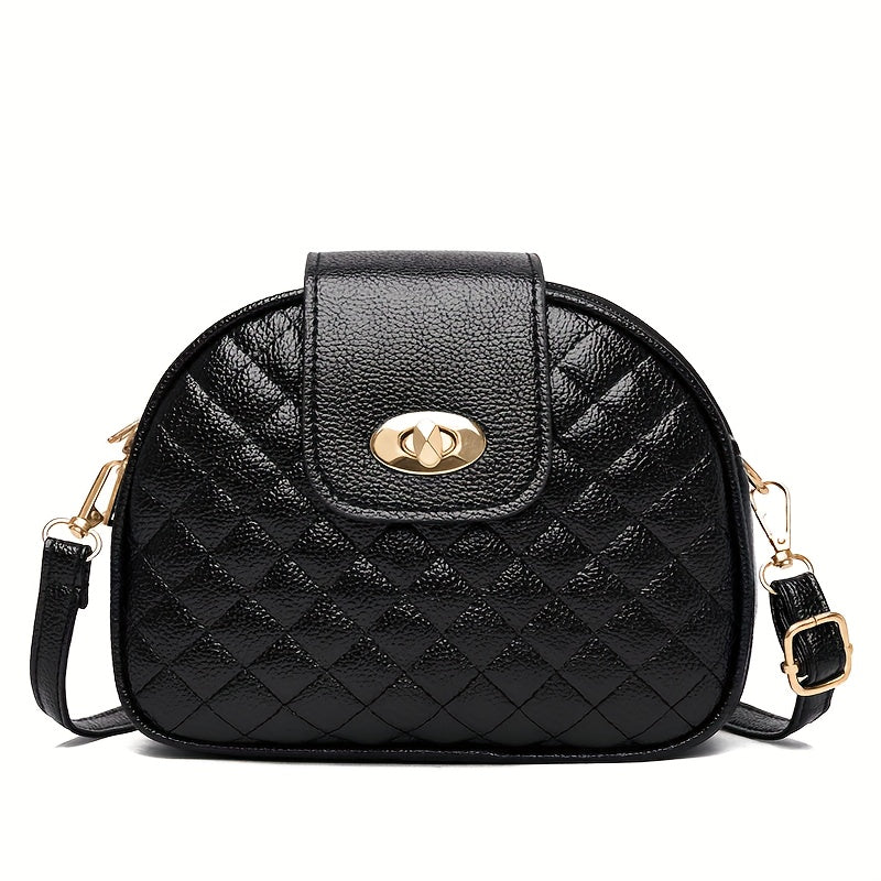 2024 Trendy Shoulder Bags, Popular Diamond-Patterned Spring And Summer Women'S Black Crossbody Mini Bags, Versatile Small Bags, Authentic Multi-Layer Women'S Bags, New Fashionable Middle-Aged Bags, Three-Layer Small Square Ba