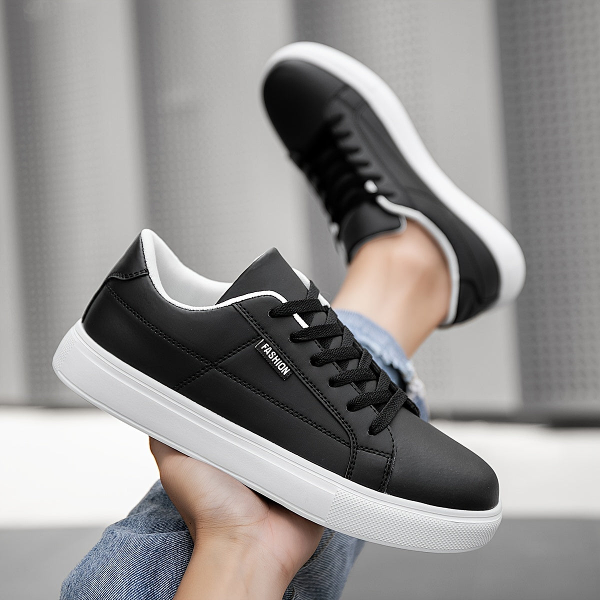 Men's Low-Top Sneakers with Cushioned Sole & Letter '' - - Urban Hiking Shoes Suitable for Daily Wear, Outdoor, Commuting - Lightweight Round-Toe Casual Sports Footwear - ayq