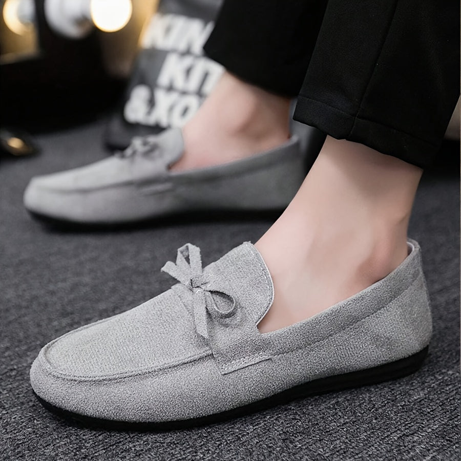 Men's Solid Color Loafer Shoes, Slip On Low Top Casual Shoes For Outdoor Street Walking Camping Activities