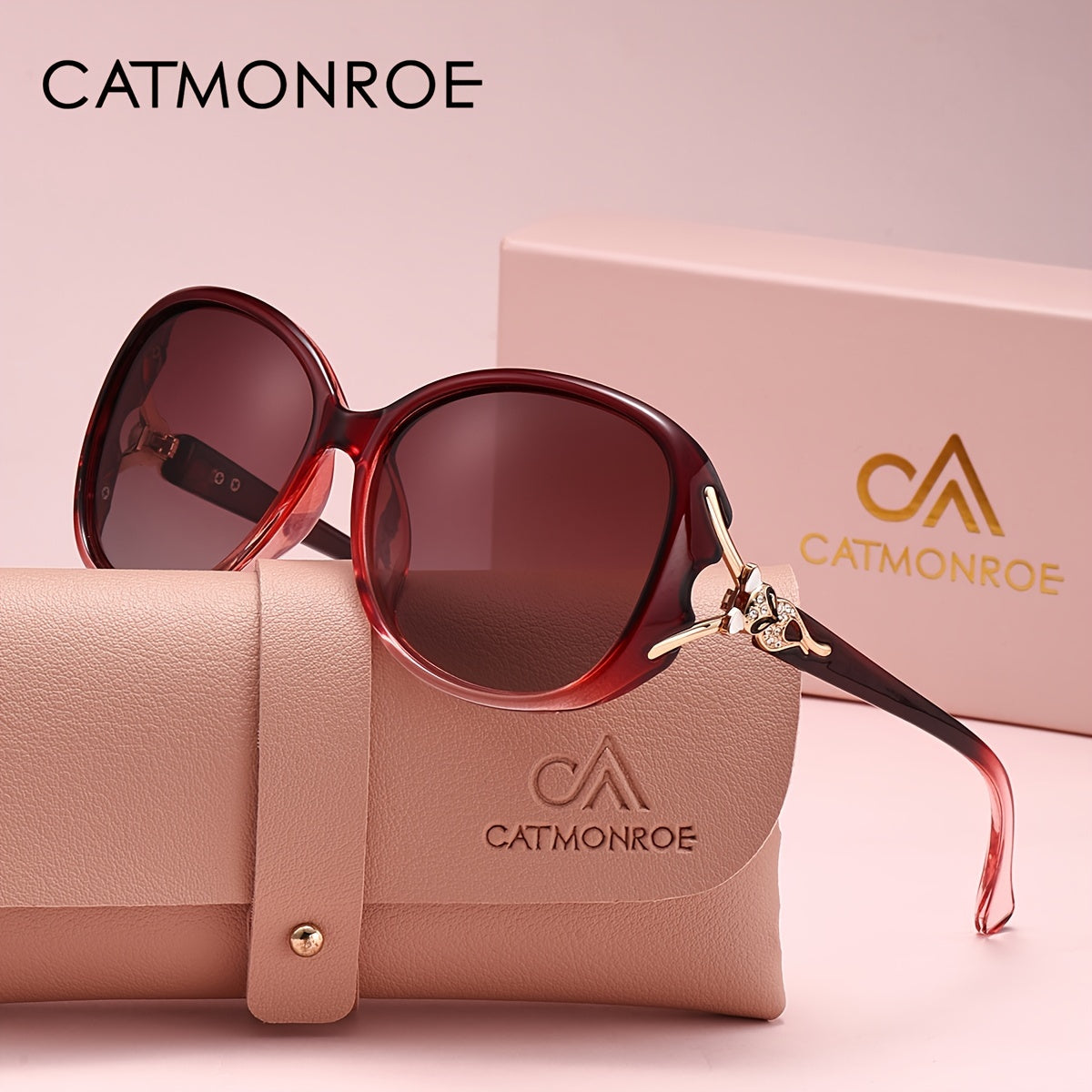 Women's Oversized Oval Fashion Glasses with Polarized UV400 Lenses