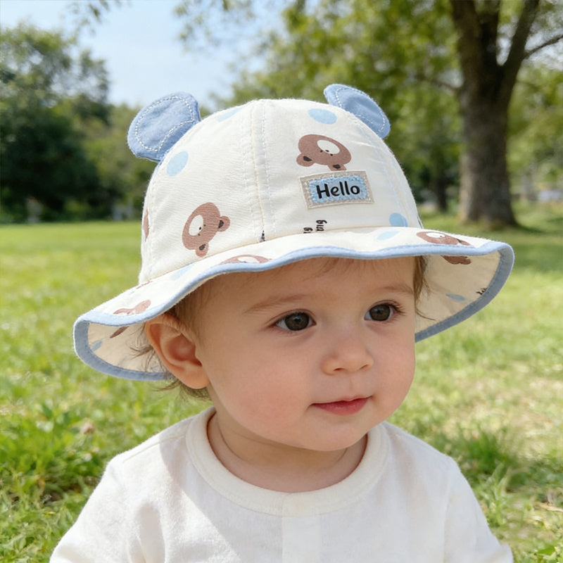 Kids 3D Bear Bucket Hat for Spring and Summer, Lightweight & Breathabl