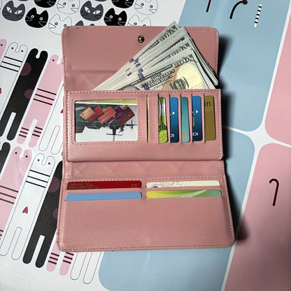 New fashion diamond metal crown Women's wallet tri-fold wallet long large-capacity mini wallet zipper Synthetic Leather wallet