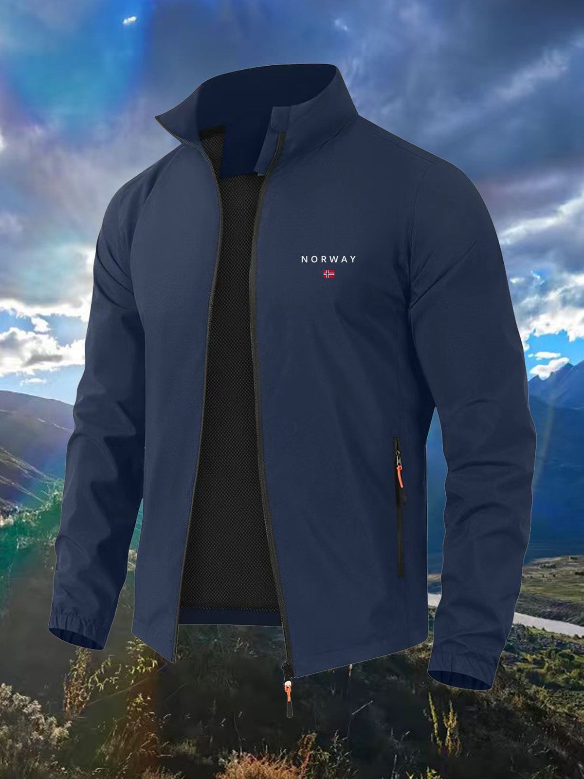 Men's Outdoor Mountain Sport Jacket with NORWAY Design