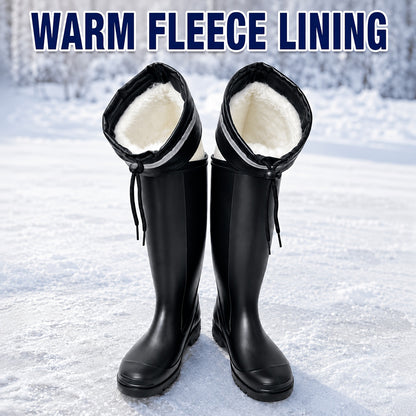 All-Season Tall Waterproof Rain Boots with Fleece Lining
