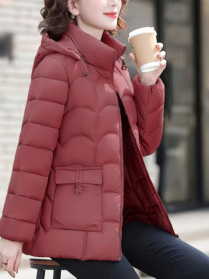 Women'S Elegant Winter Coat - Lightweight Thermal Jacket with Full-Zip Front, Long Sleeve Cold Weather Outerwear for Everyday & Formal Events - All-Season, Machine Washable Women'S Clothing, Ladies Winter Coats, Geometric Pat