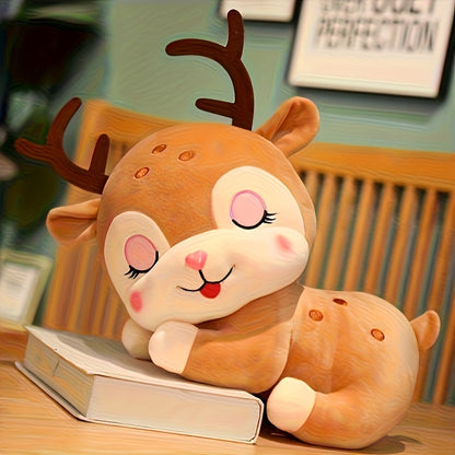 1pc Cute Milu Deer Plush Stuffed Animal - Soft Huggable Dog Stuffers with Filling, Adorable Bedtime Companion for, Birthday Wedding Christmas Gift Suitable for &