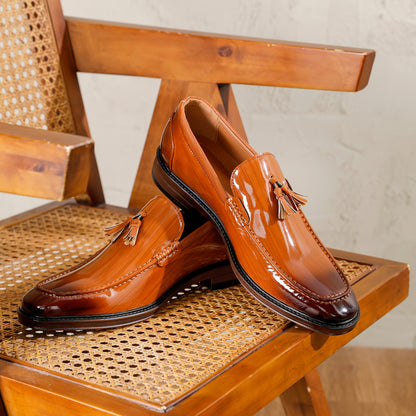 Men's Tassel Slip-On Loafers Pointed Toe Casual Dress Shoes