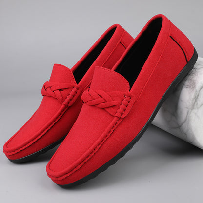 Plus Size Men's Casual Slip-On Loafers in Microfiber Leather