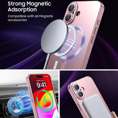 Luxury Metallic Paint Soft TPU Case for iPhone 16 16 Pro 16 Plus 16 Pro Max Cover with Magnetic for Magsafe Shockproof