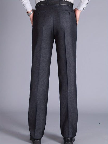 Men'S Casual Spring/Fall Polyester Solid Color Regular Fit Pants with Pocket
