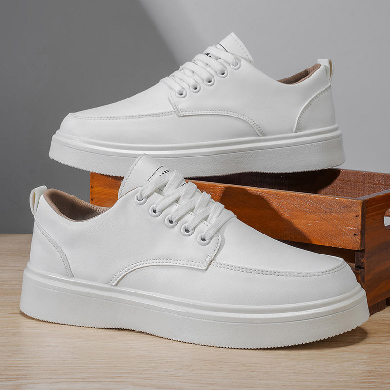LOEIKAN 2026 New Solid Color Low-Top Versatile Elegant Business Casual Shoes, Comfortable Flat Black and White Trendy Fashion Minimalist Sneakers - ayq