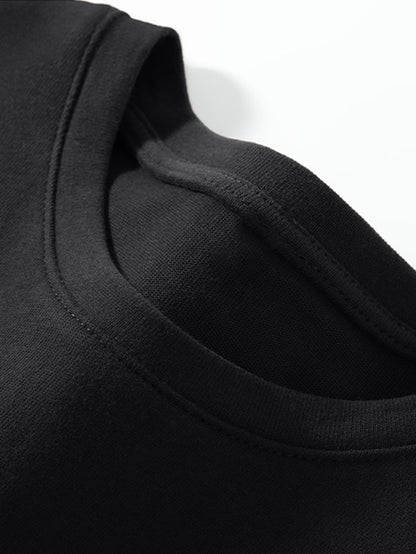 1pc Men's Spring Summer Casual Short Sleeve T-Shirt - Solid Black, Regular Fit Round Neck, Breathable Fabric for Gym, Outdoor  Casual Attire, Gym Shirts, Durable Casualwear, Smooth Texture