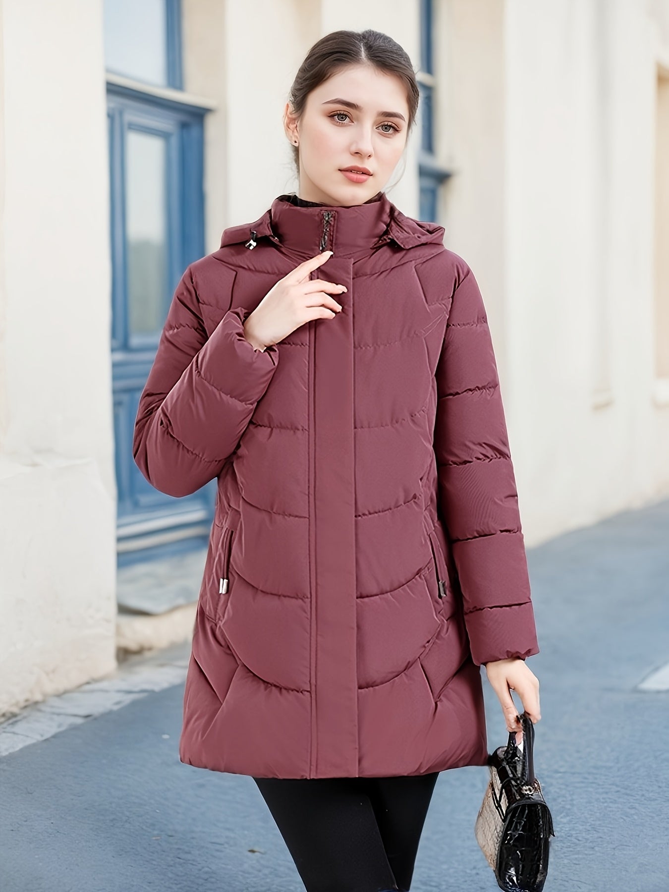 Կանացի էլեգանտ ձմեռային բաճկոն - Մազերի նման ուլունքաձև կոճակներով փակվող վերարկու, փքված չէ, ձեռքով լվացվող երկար թևքերով վերնազգեստ ցուրտ եղանակի համար (անկանոն և պաշտոնական) - սև բաճկոն առանց գոտու/պարագաների (պատրաստի կրելու), ձմեռային Ջա