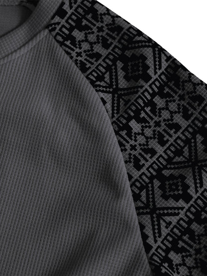 Տղամարդու երկարաթև մարզաշապիկ՝ խիտ վաֆլի տրիկոտաժից, աշնանային, իդեալական է առօրյա հագուստի համար