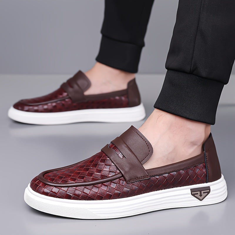 Men's Casual Slip-On Loafers in Microfiber Synthetic Leather