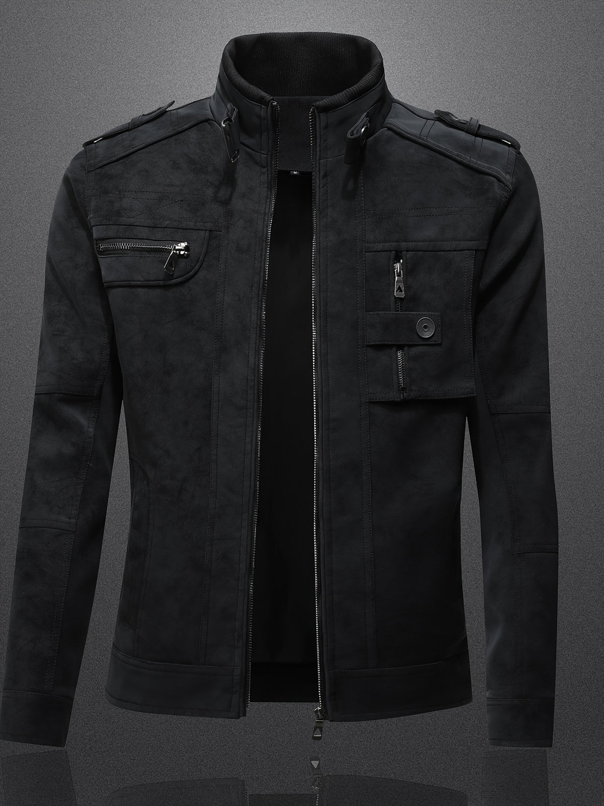 Men's Light Luxury PU Texture Casual Business Jacket