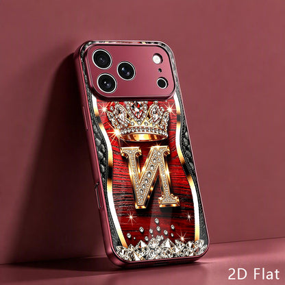 Luxury Crown N Tempered Glass Phone Case for iPhone 18 Pro Max
