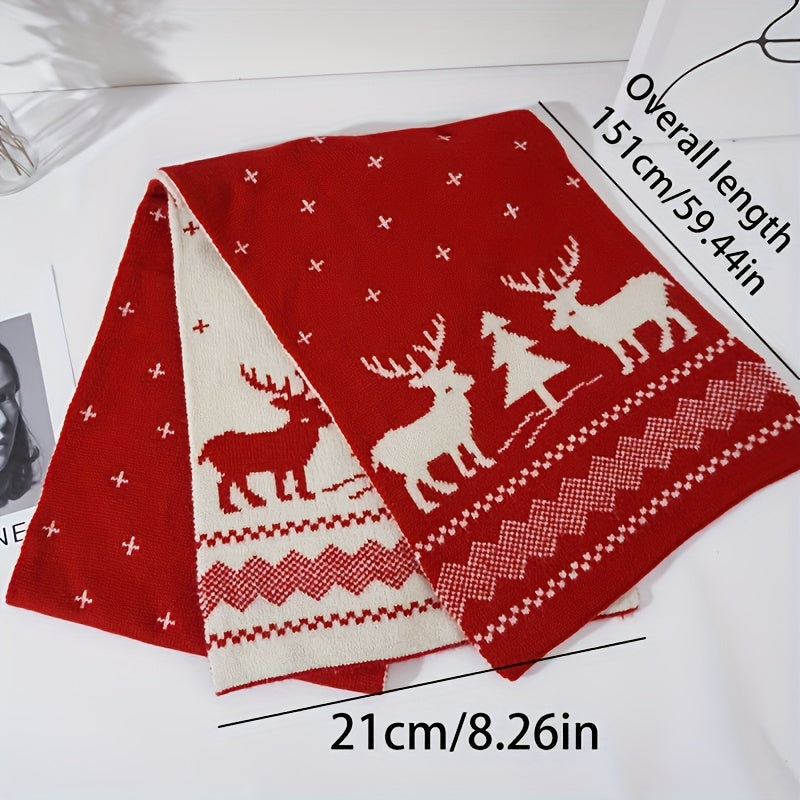 Կարմիր և կանաչ տոնածառի շարֆ - կանացի աշնանային/ձմեռային տաք շարֆ, բազմակողմանի ուսանողների և զույգերի համար, Սուրբ Ծննդյան նվեր կարմիր և կանաչ պարանոցի տաքացուցիչ, էլեգանտ բարձրակարգ շարֆ կանանց համար, տղամարդկանց ձմեռային շարֆ