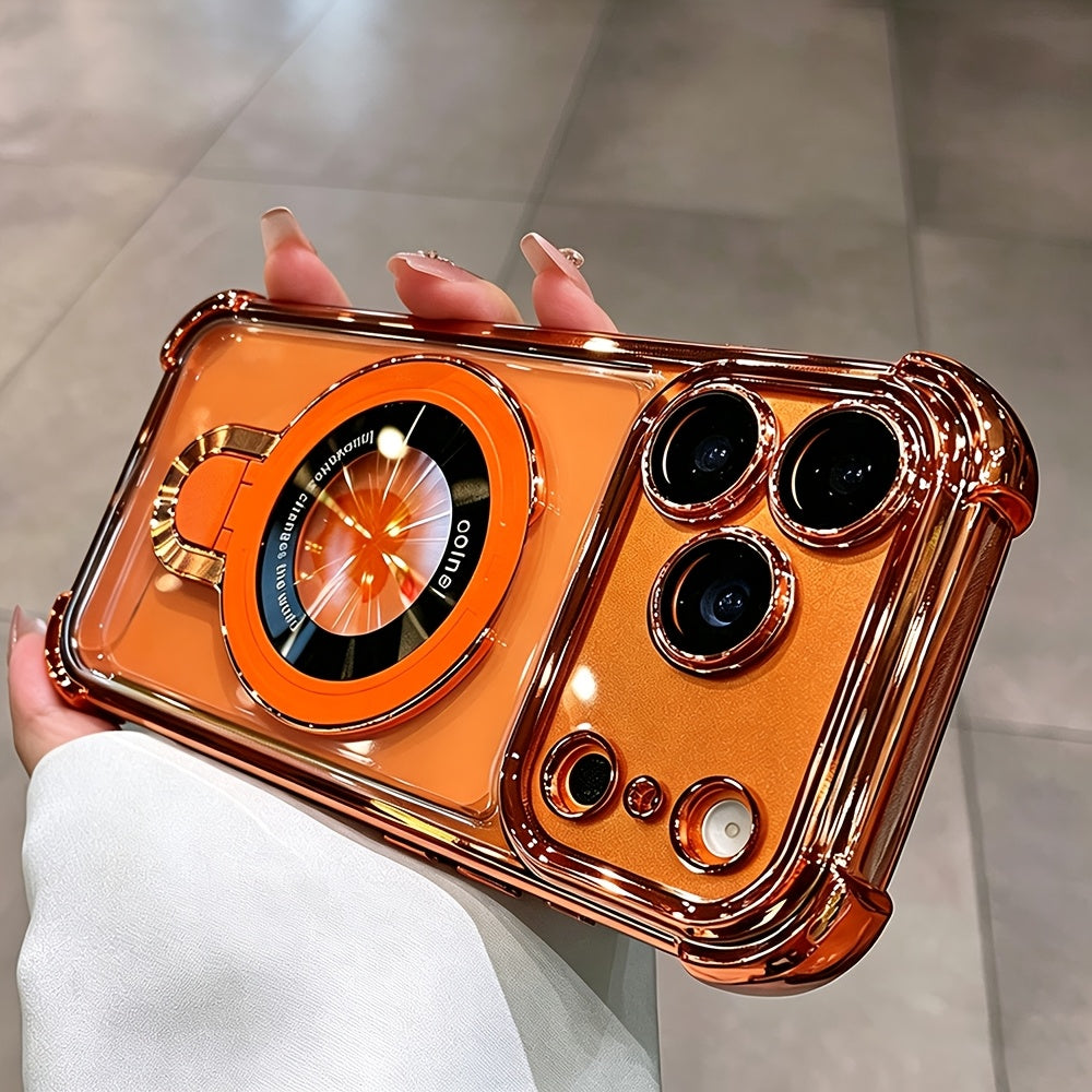 Ultra-Thin Transparent Magnetic Stand Phone Case for iPhone 11-18 Pro