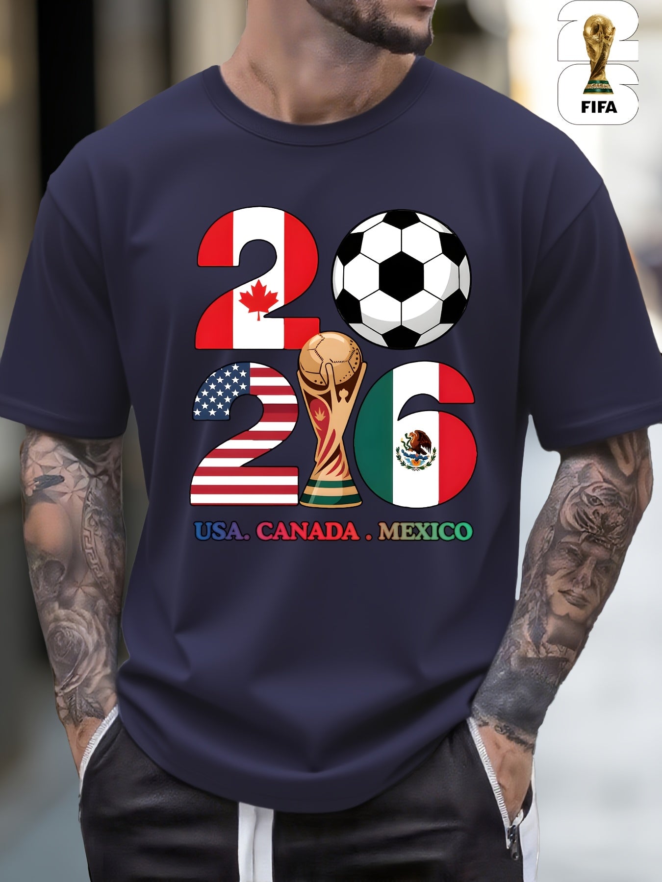 Men's and Women's Cotton FIFA 2026 World Cup Crew Neck T-Shirt