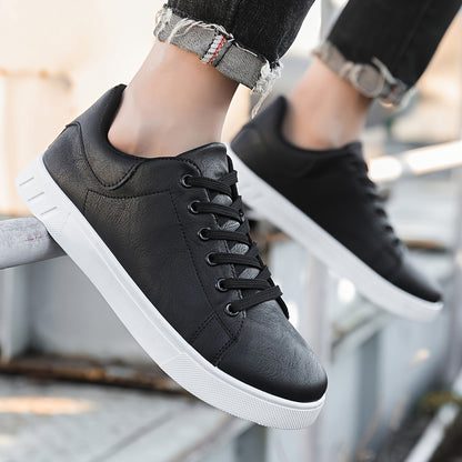 Men's Casual Lace-Up Sneakers with Durable Soft Sole, All-Season