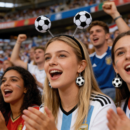 Black & White Soccer Fan Headbands for Kids & Adults